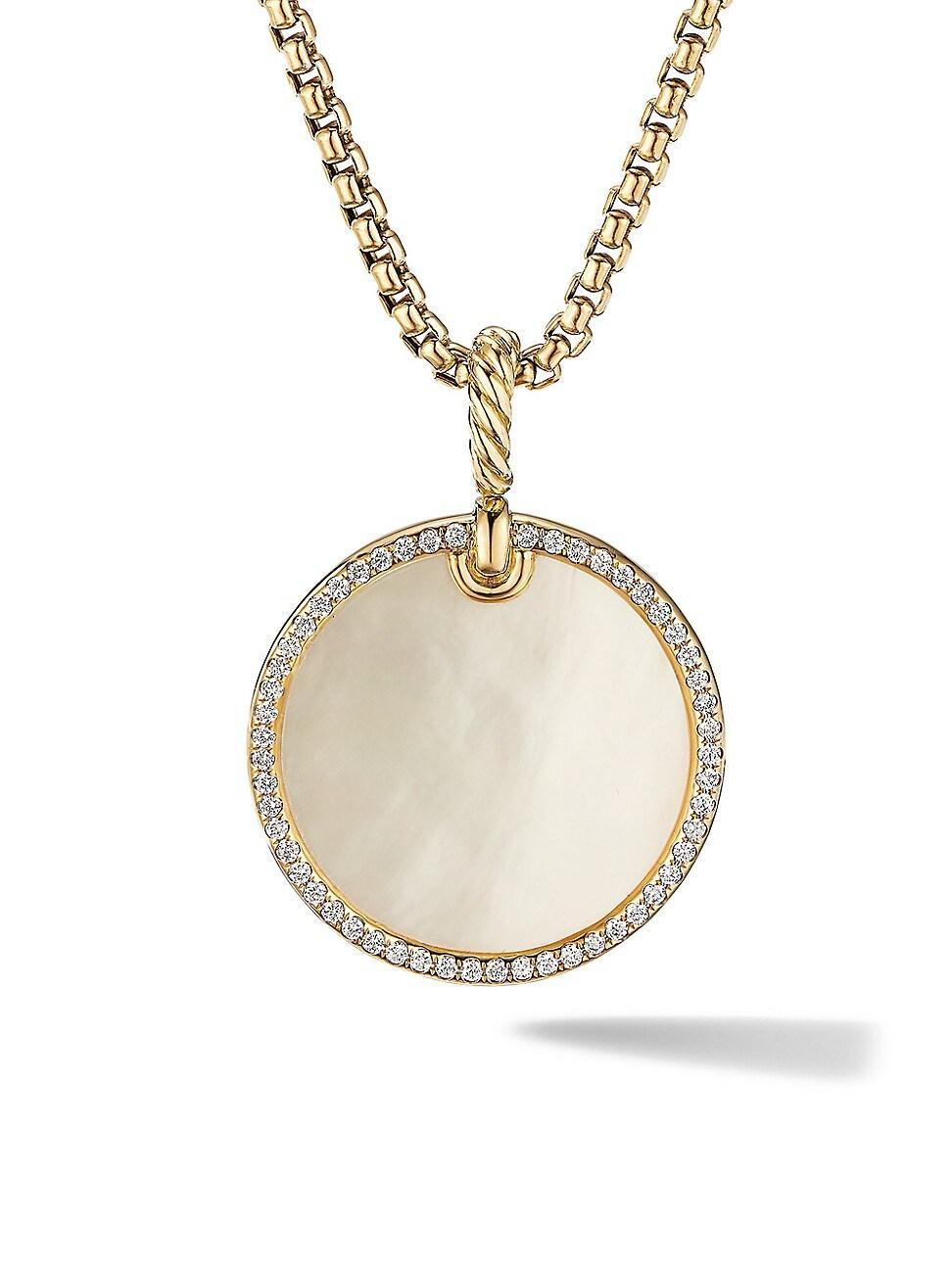 Womens DY Elements Disc Pendant In 18K Yellow Gold With Gemstone & Pav Diamonds Product Image