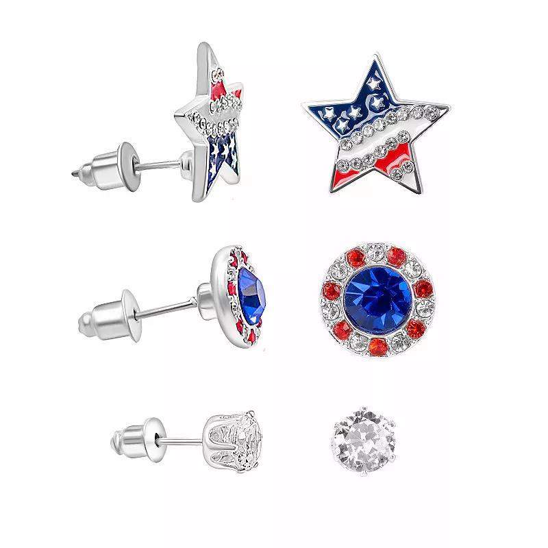 Celebrate Together 3-pc. American Flag Themed Stud Earring Set, Womens, Multi Product Image