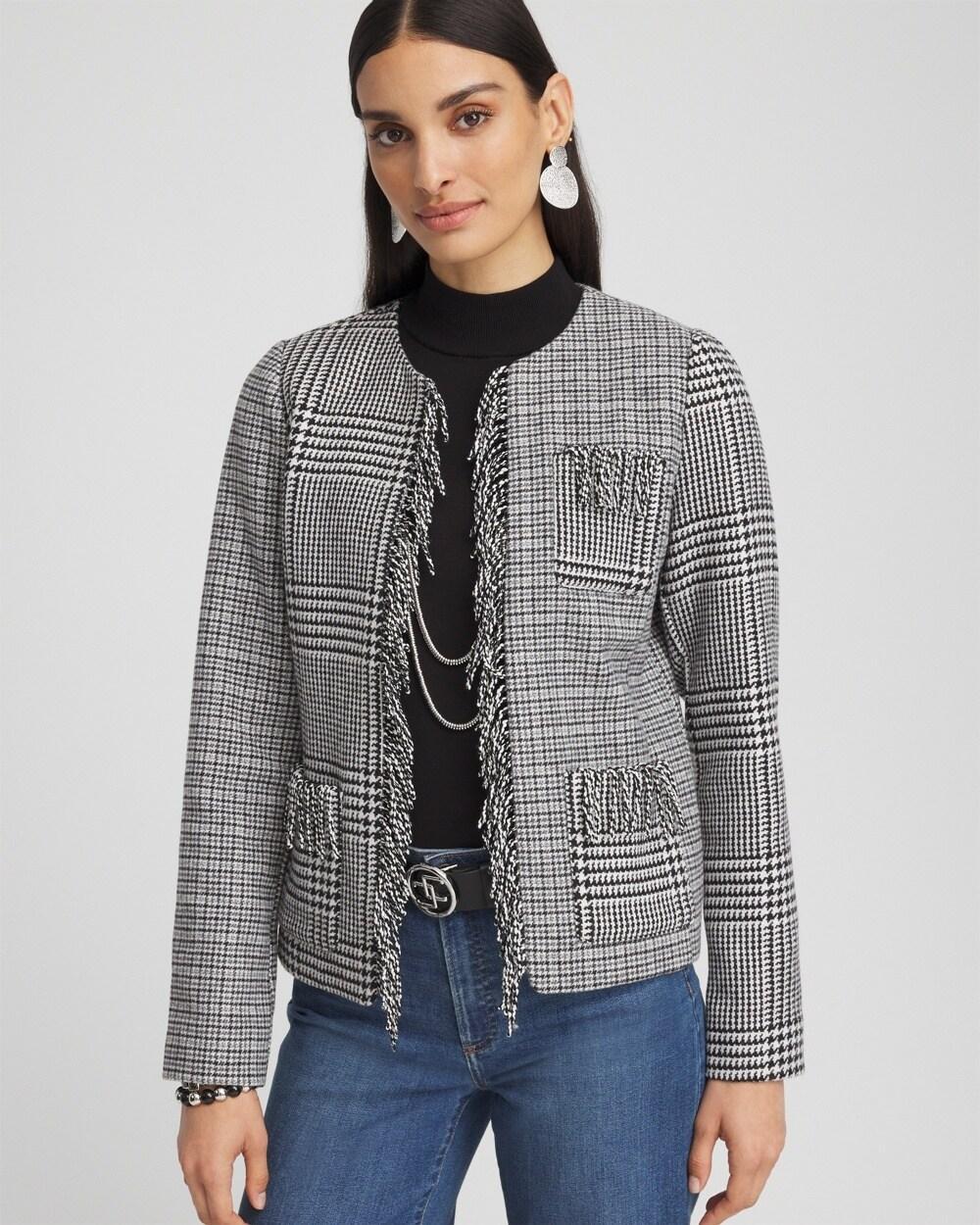 Mixed Tweed Fringe Jacket Product Image