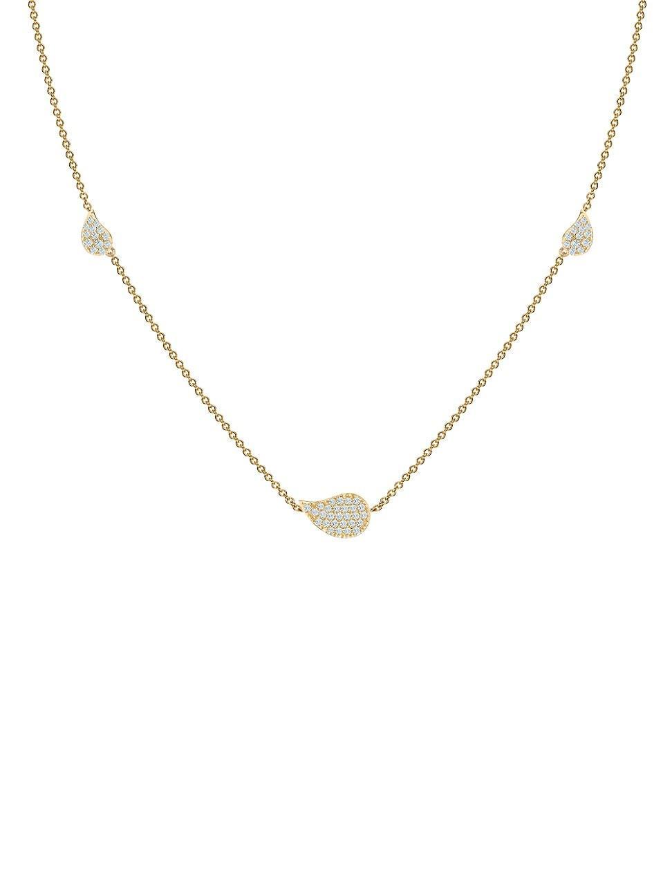 Womens Ptale 18K Yellow Gold & Diamond Station Necklace Product Image