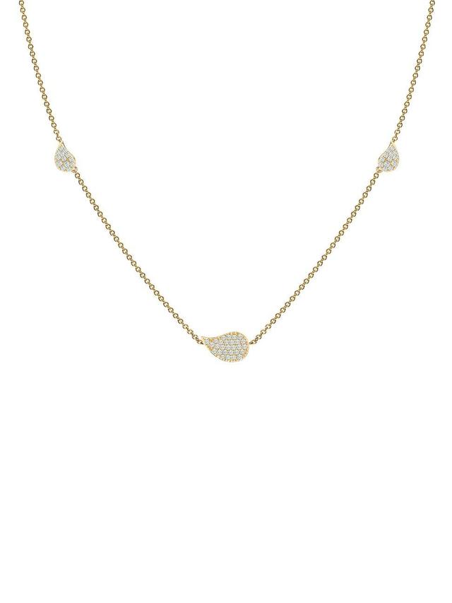 Womens Ptale 18K Yellow Gold & Diamond Station Necklace Product Image