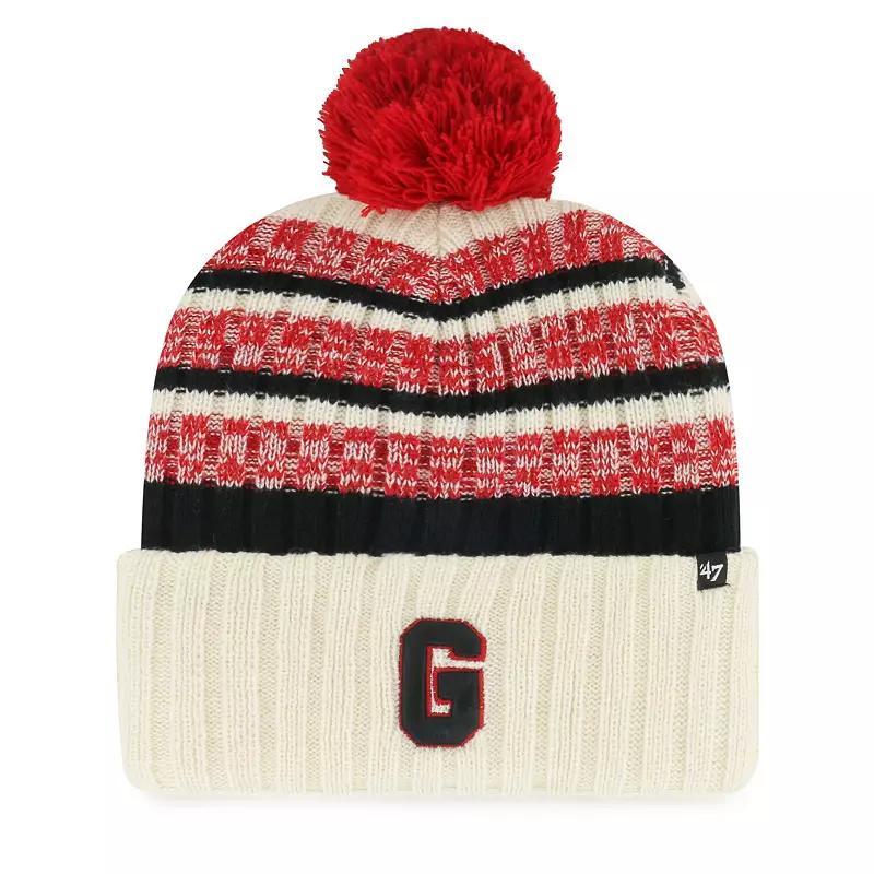 Mens 47 Cream Georgia Bulldogs Vintage Tavern Cuffed Knit Hat with Pom Product Image