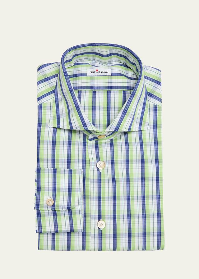 Mens Cotton Plaid Dress Shirt Product Image