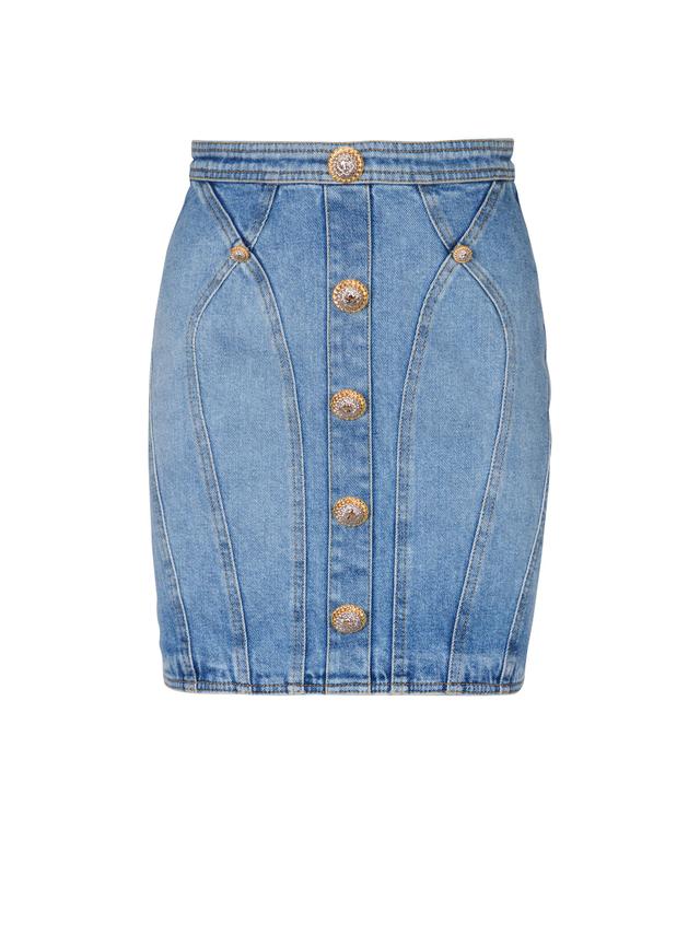 Buttoned denim skirt Product Image