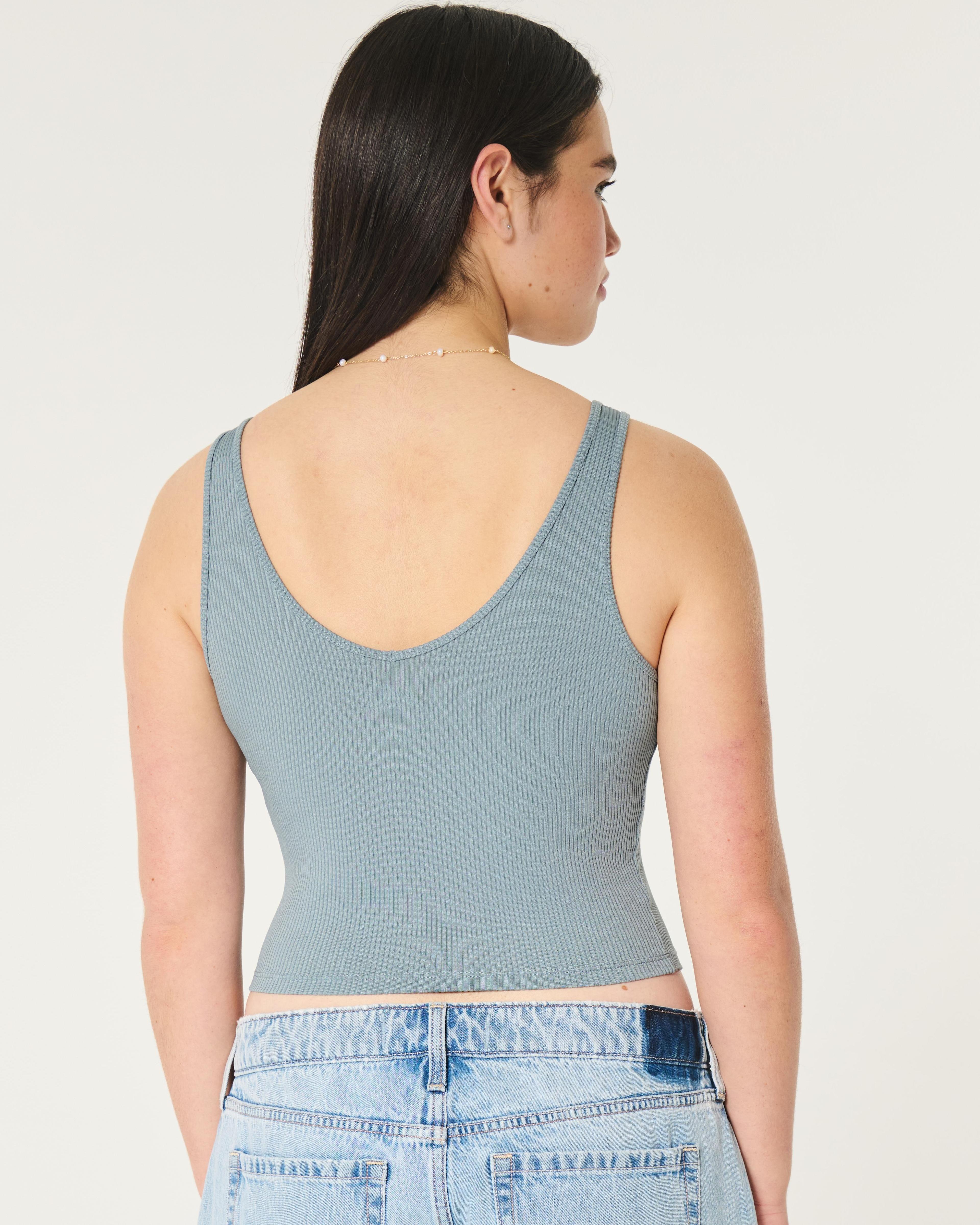 Ribbed Seamless Fabric V-Neck Tank Product Image