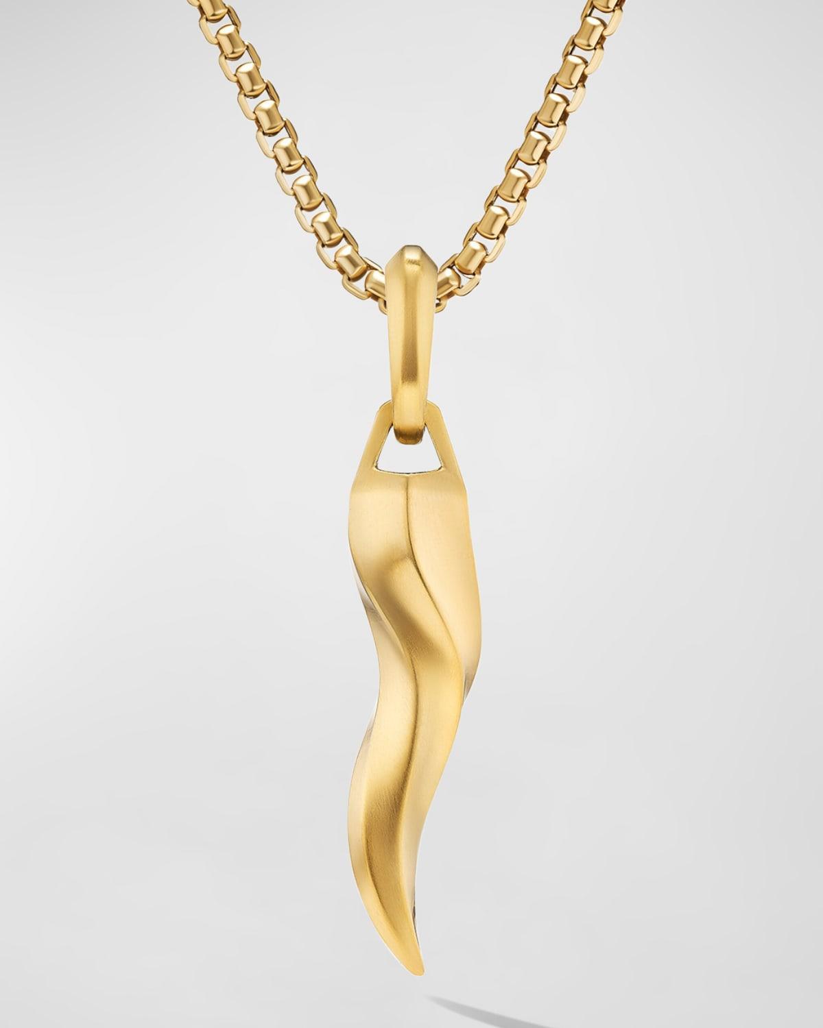 Men's Cornicello Amulet in 18K Gold, 30mm Product Image