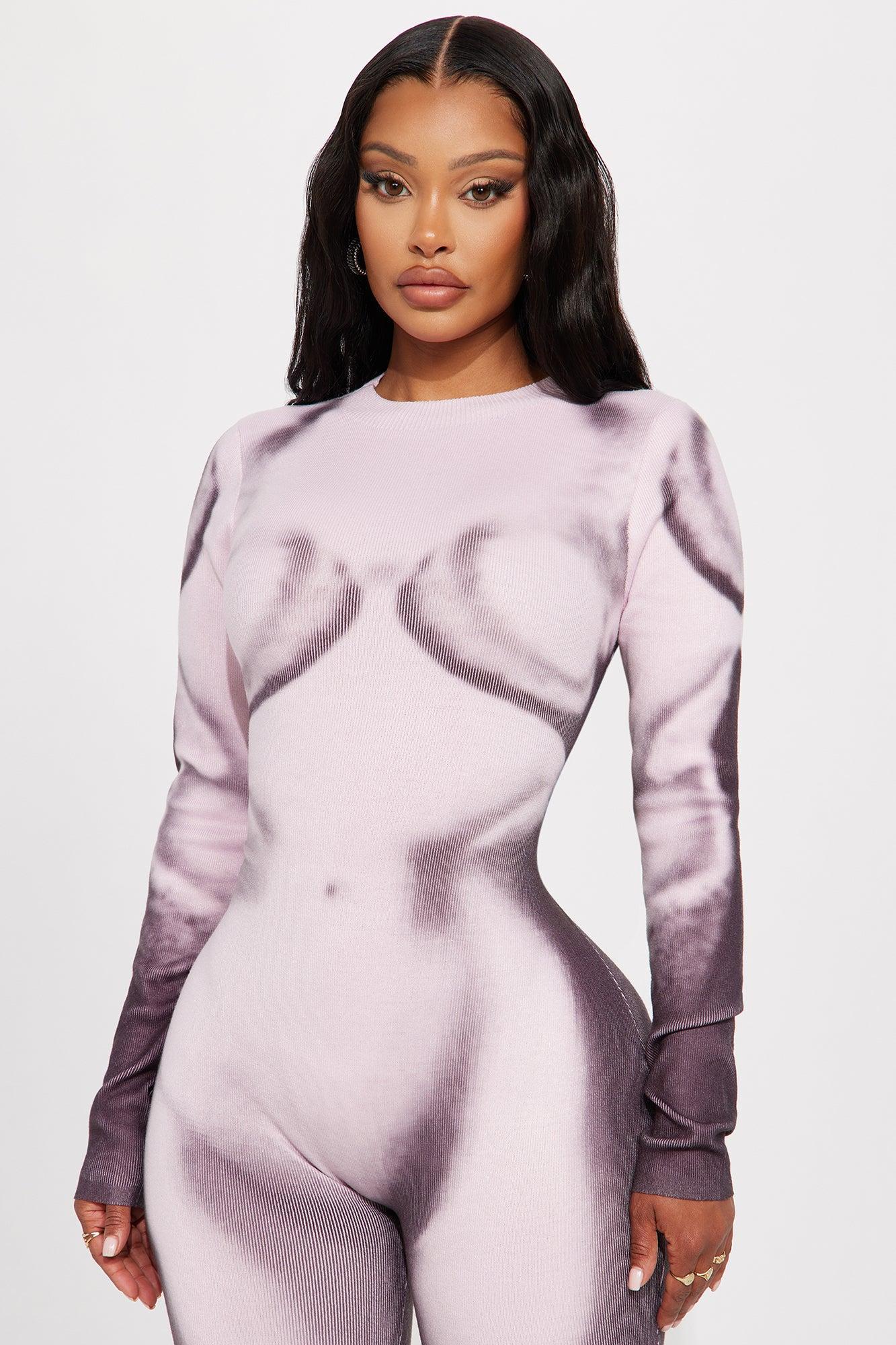 No Temptations Sweater Jumpsuit - Pink/combo Product Image