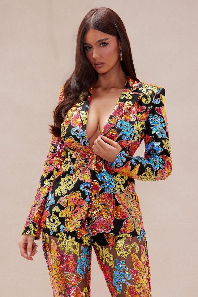 Vanessa Sequin Blazer - Multi Color Product Image