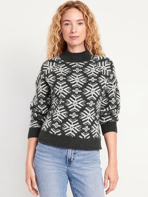 Holiday Print Mock-Neck Sweater Product Image