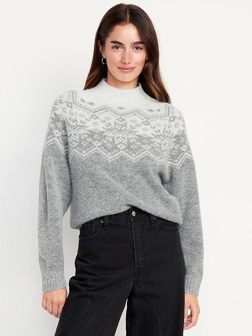 Holiday Print Mock-Neck Sweater Product Image