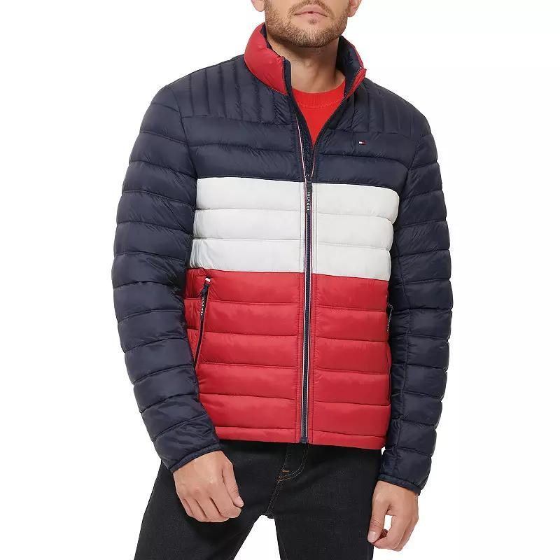 Tommy Hilfiger Mens Classic Mock Neck Packable Puffer Jacket - Yellow Gold Product Image