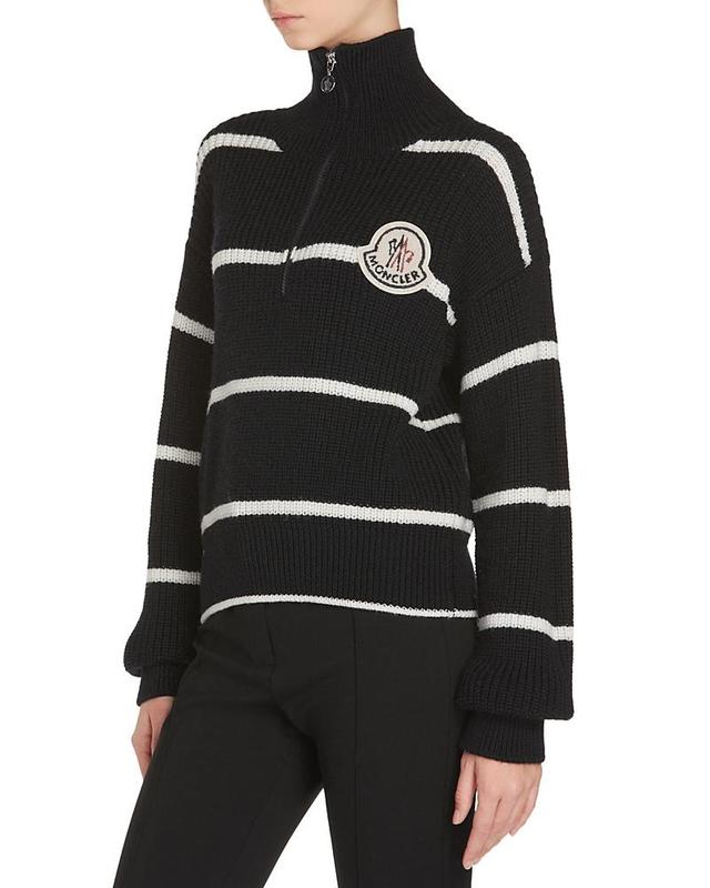 Moncler Turtleneck Wool Half Zip Sweater Product Image