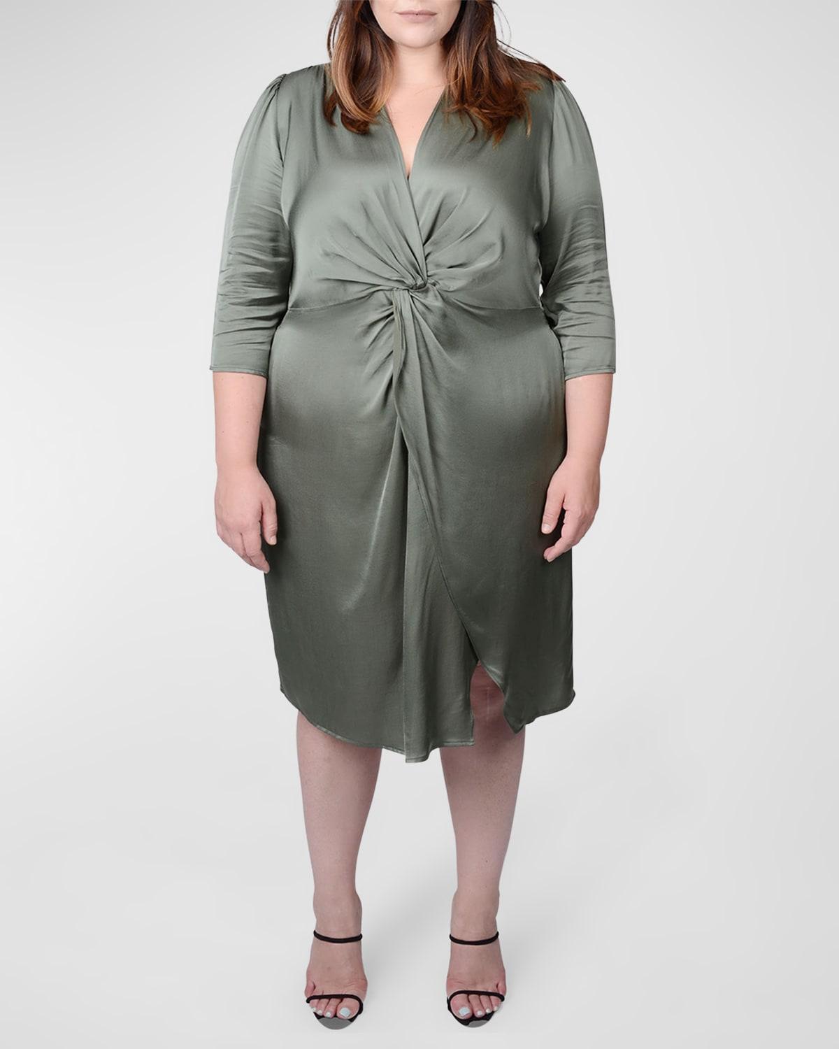 MAYES NYC Elvie Knot Satin Dress Product Image