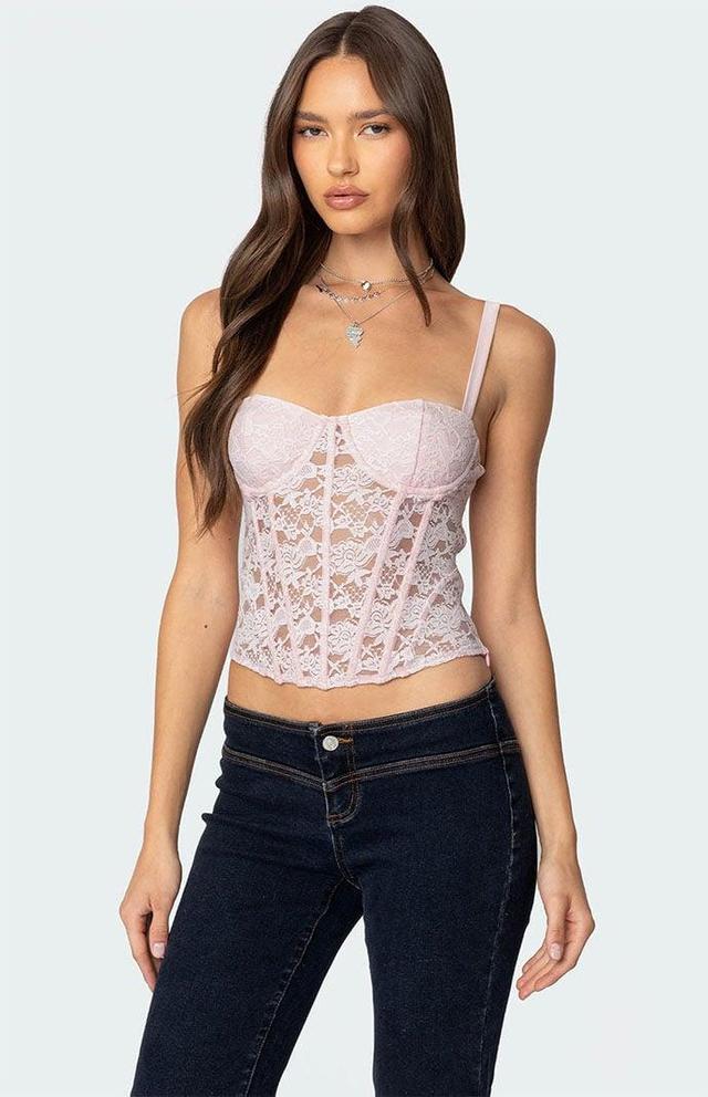 Edikted Women's Drew Sheer Lace Cupped Corset Product Image