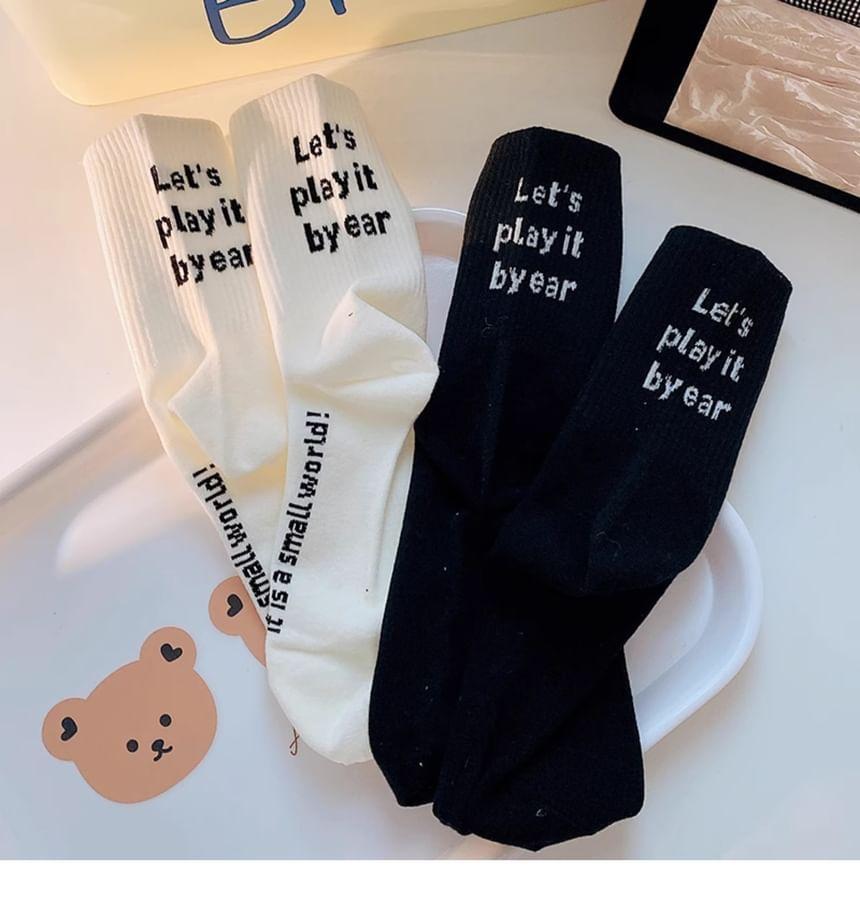 Lettering Crew Socks Product Image