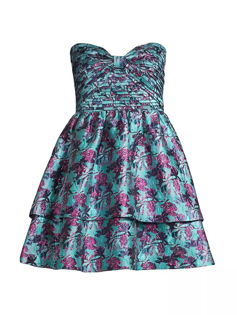 Floral Jacquard Strapless Minidress Product Image