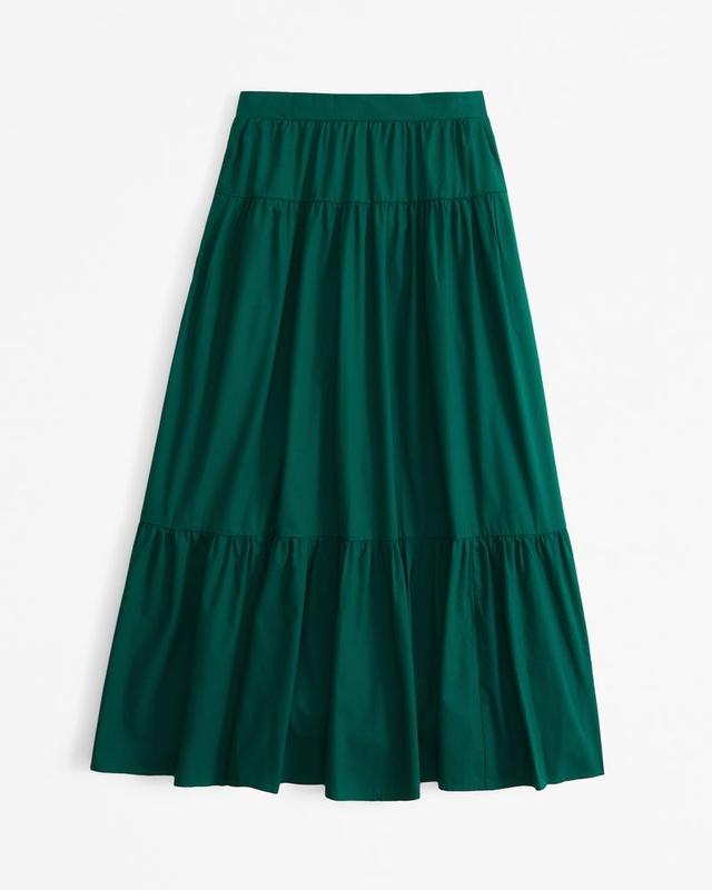 Poplin Tiered Maxi Skirt Product Image