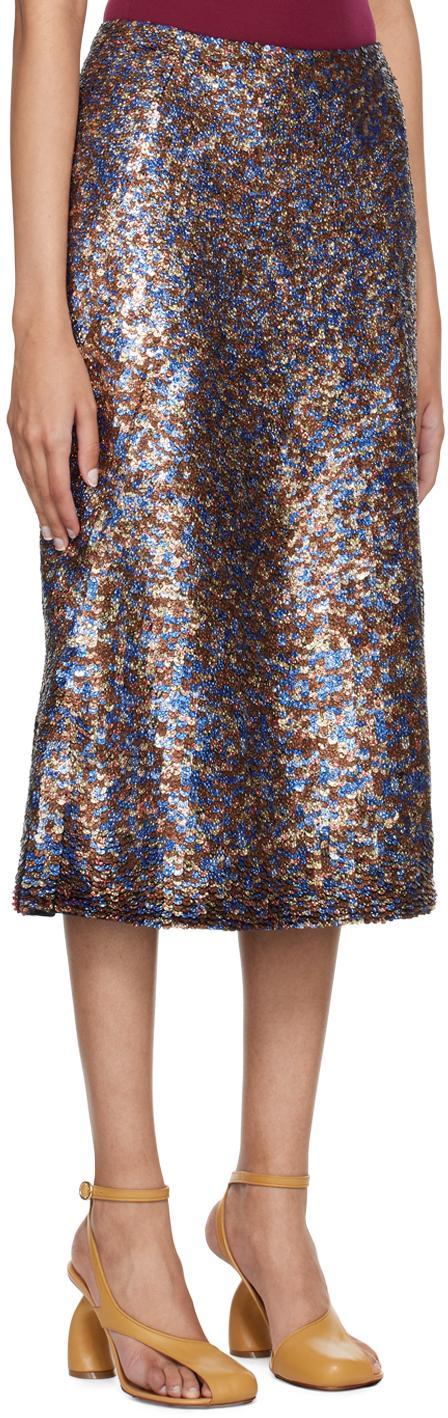 DRIES VAN NOTEN Sequined Wool-blend Midi Skirt In Multi Product Image