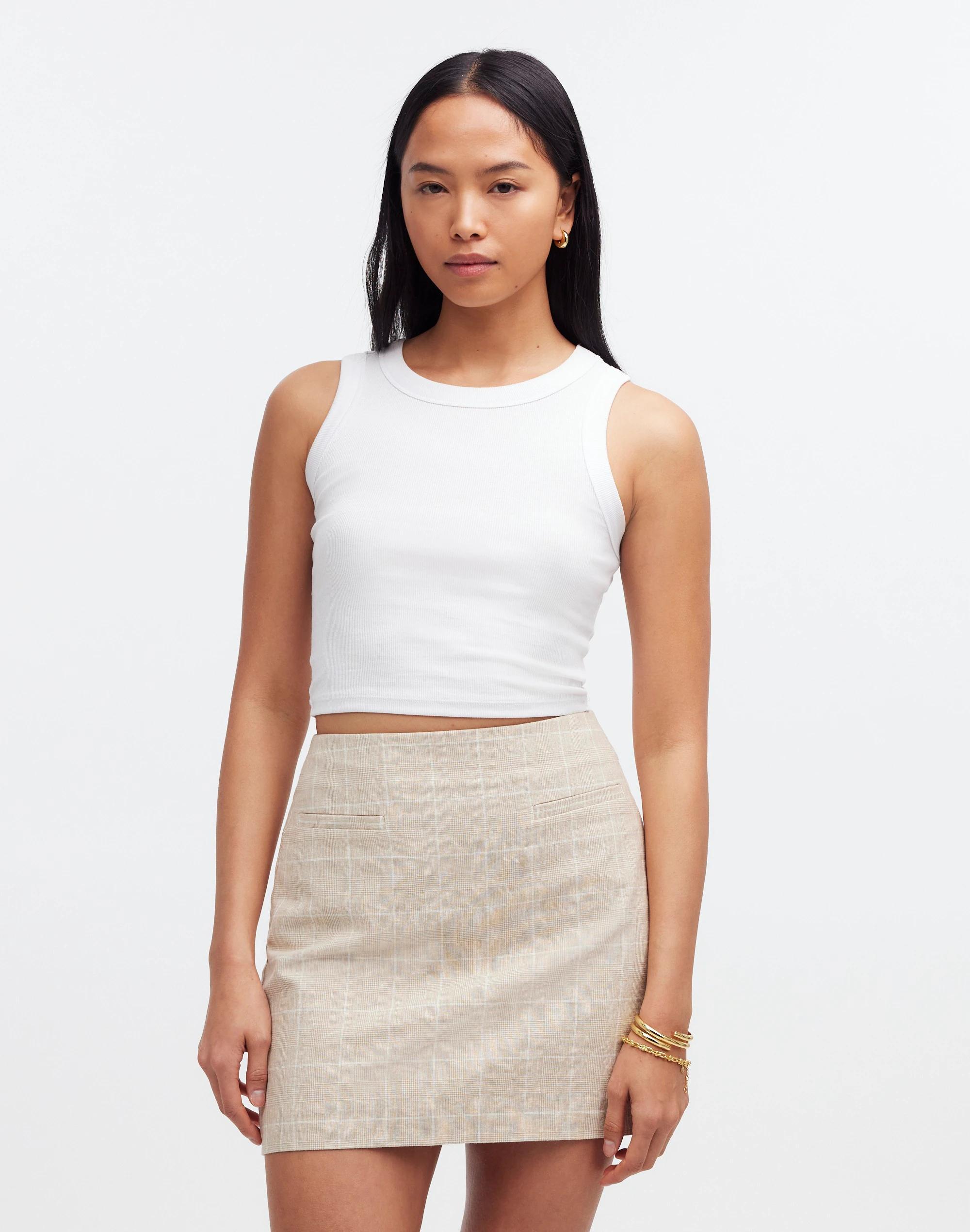 Welt-Pocket Mini Skirt in Windowpane Check Product Image