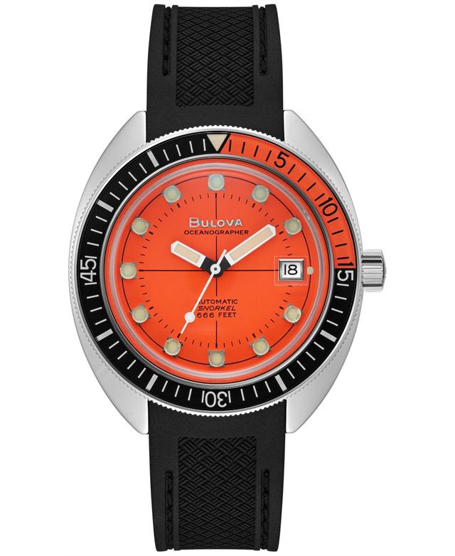 Men's Bulova Archive Series Oceanographer Automatic Strap Watch with Orange Dial (Model: 96B350) Product Image