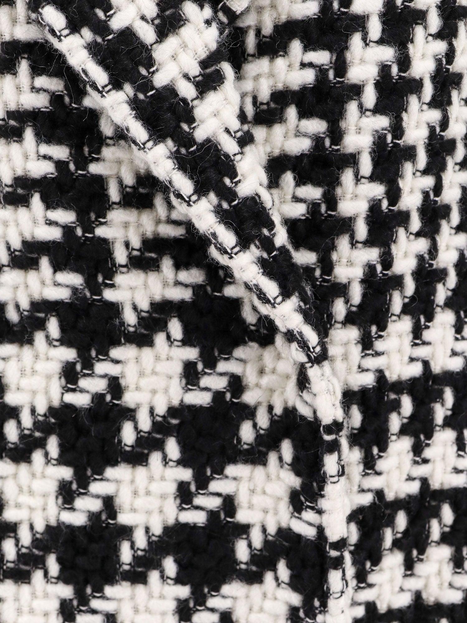 Black And White Coat With All-over Check Motiv In Wool Blend Product Image