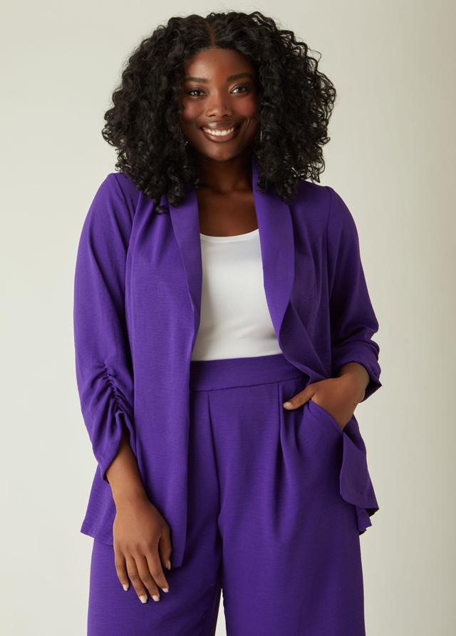 Plus Size Textured Open Front Blazer Ashley Stewart Product Image