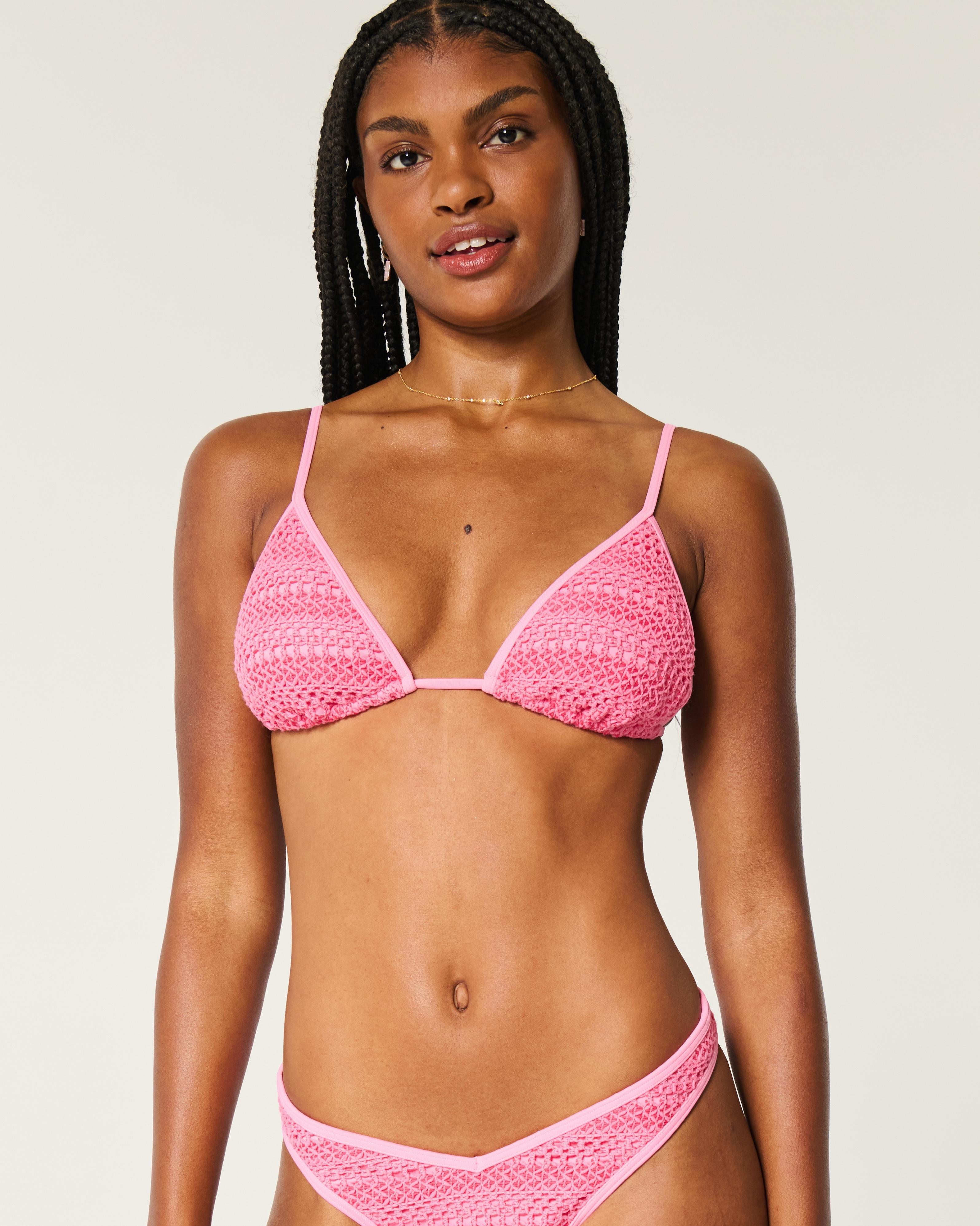 Crochet-Style Triangle Bikini Top Product Image