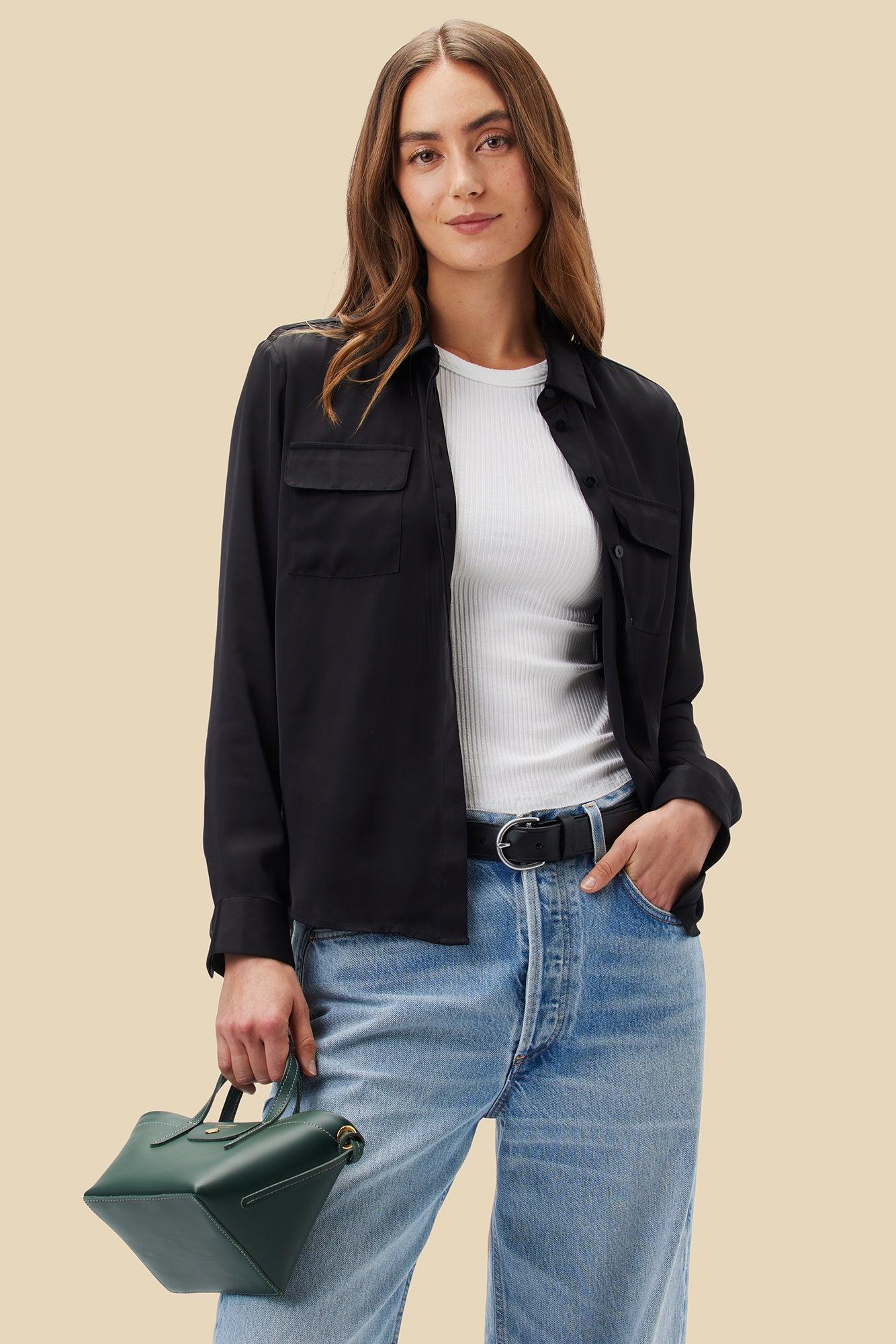 Bixby Pocket Blouse - Black Product Image