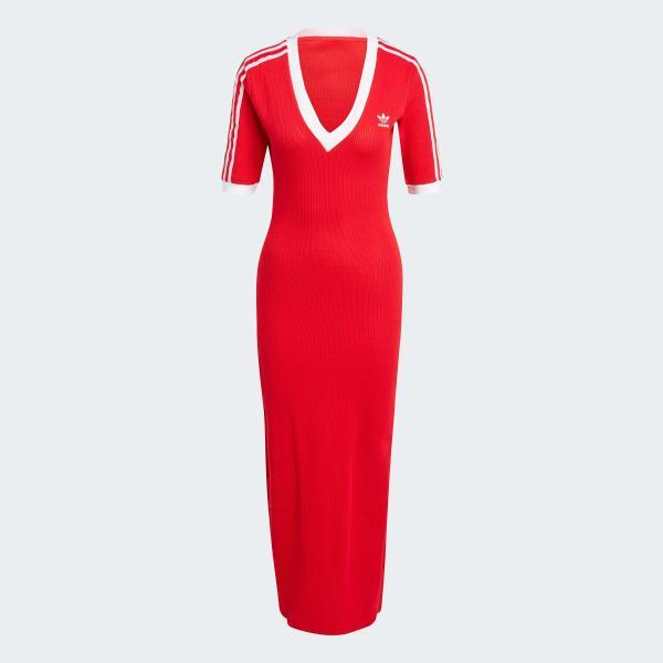 Adicolor 3-Stripes Knit V-Neck Dress Product Image