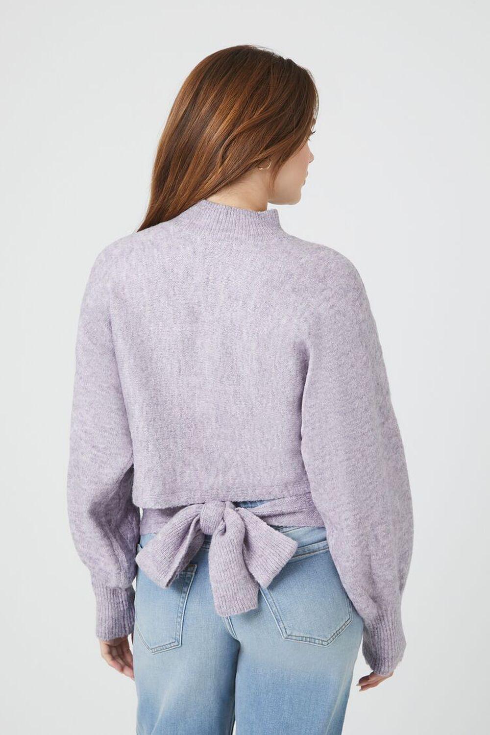 Tie-Back Marled Knit Sweater | Forever 21 Product Image