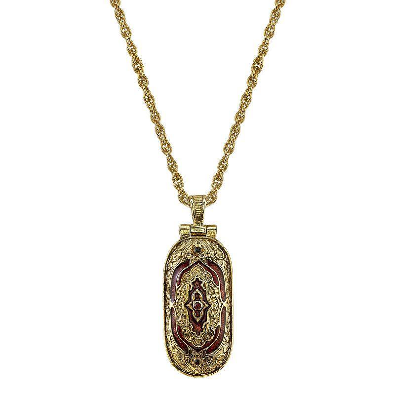 Symbols of Faith Enamel Enclosed Crucifix Pendant Necklace, Womens, Red Product Image