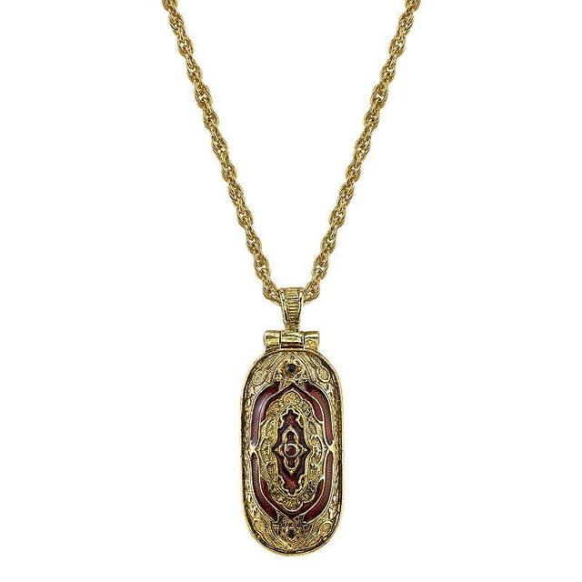 Symbols of Faith Enamel Enclosed Crucifix Pendant Necklace, Womens, Red Product Image