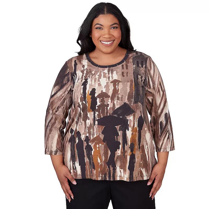 Plus Size Alfred Dunner Conversational Crewneck Top, Womens product image