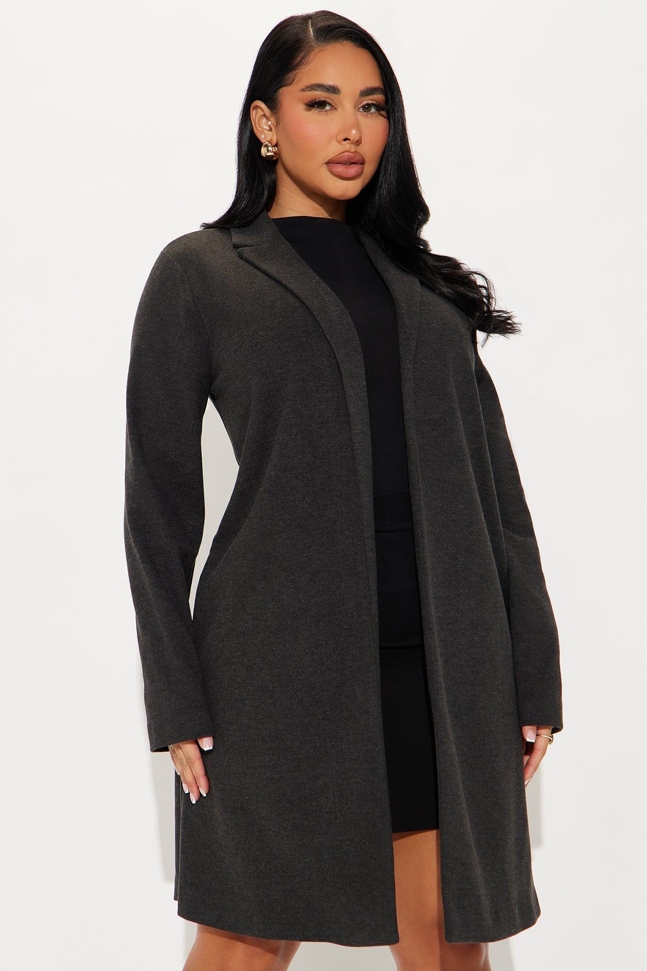 Downtown Errands Wool Trench - Charcoal Product Image