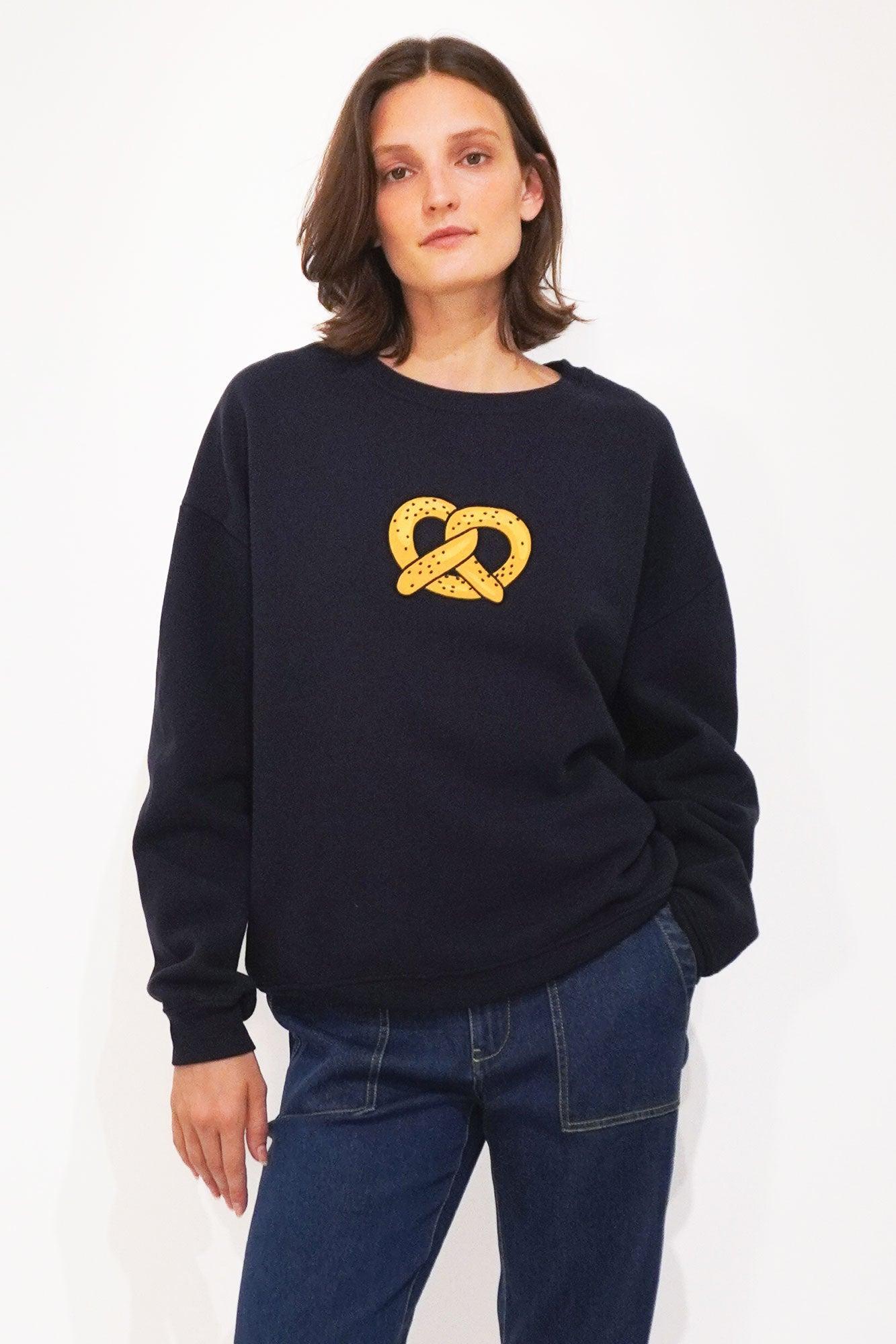 The Oversized Pretzel Sweatshirt - Navy Female Product Image