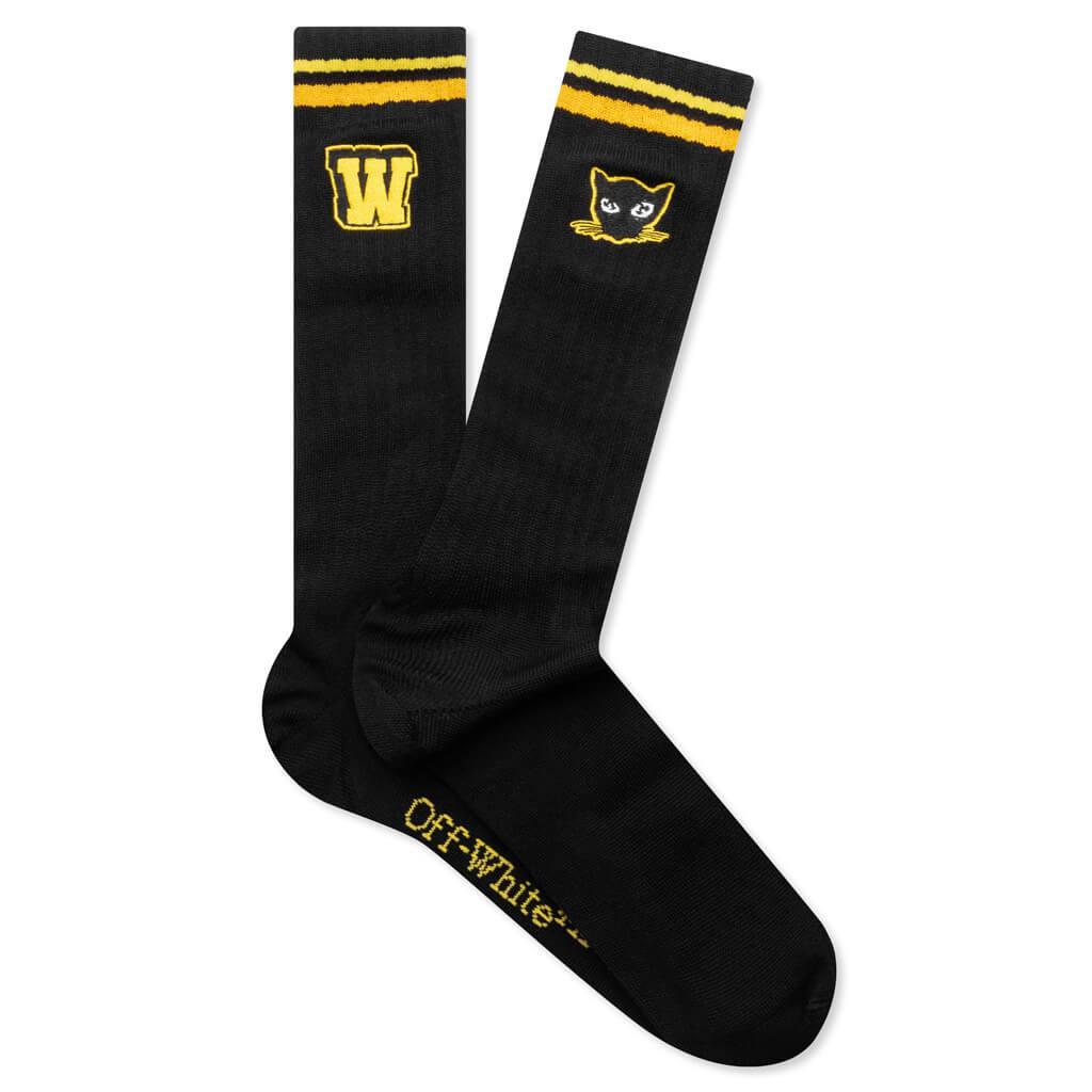 Cat Medium Socks - Black/Yellow Male Product Image