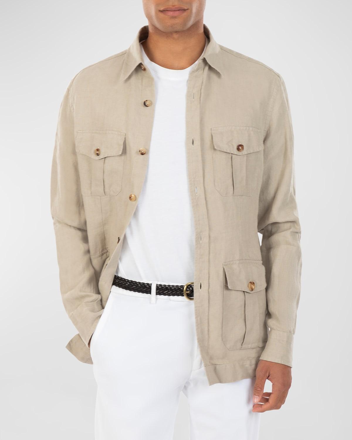 Mens Linen Safari Shirt Product Image