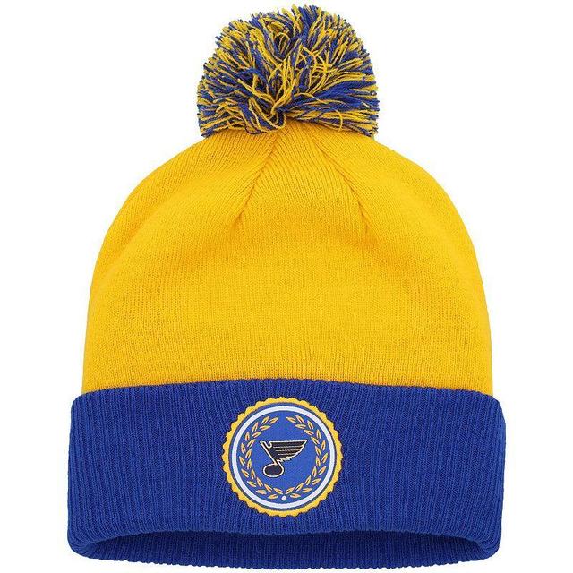 Womens adidas St. Louis Blues Laurel Cuffed Knit Hat with Pom Product Image