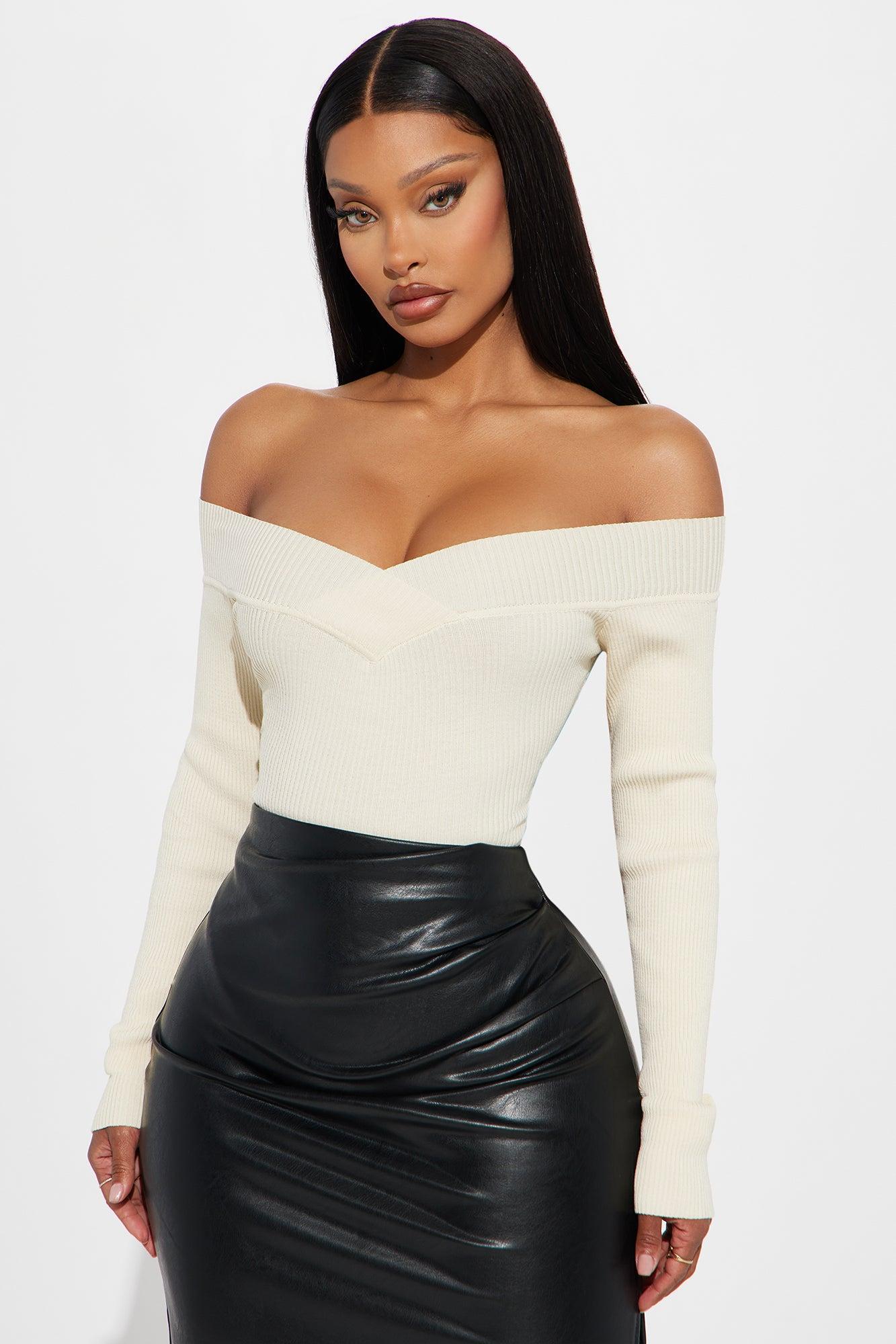 Sam Sweater Bodysuit - Ivory Product Image