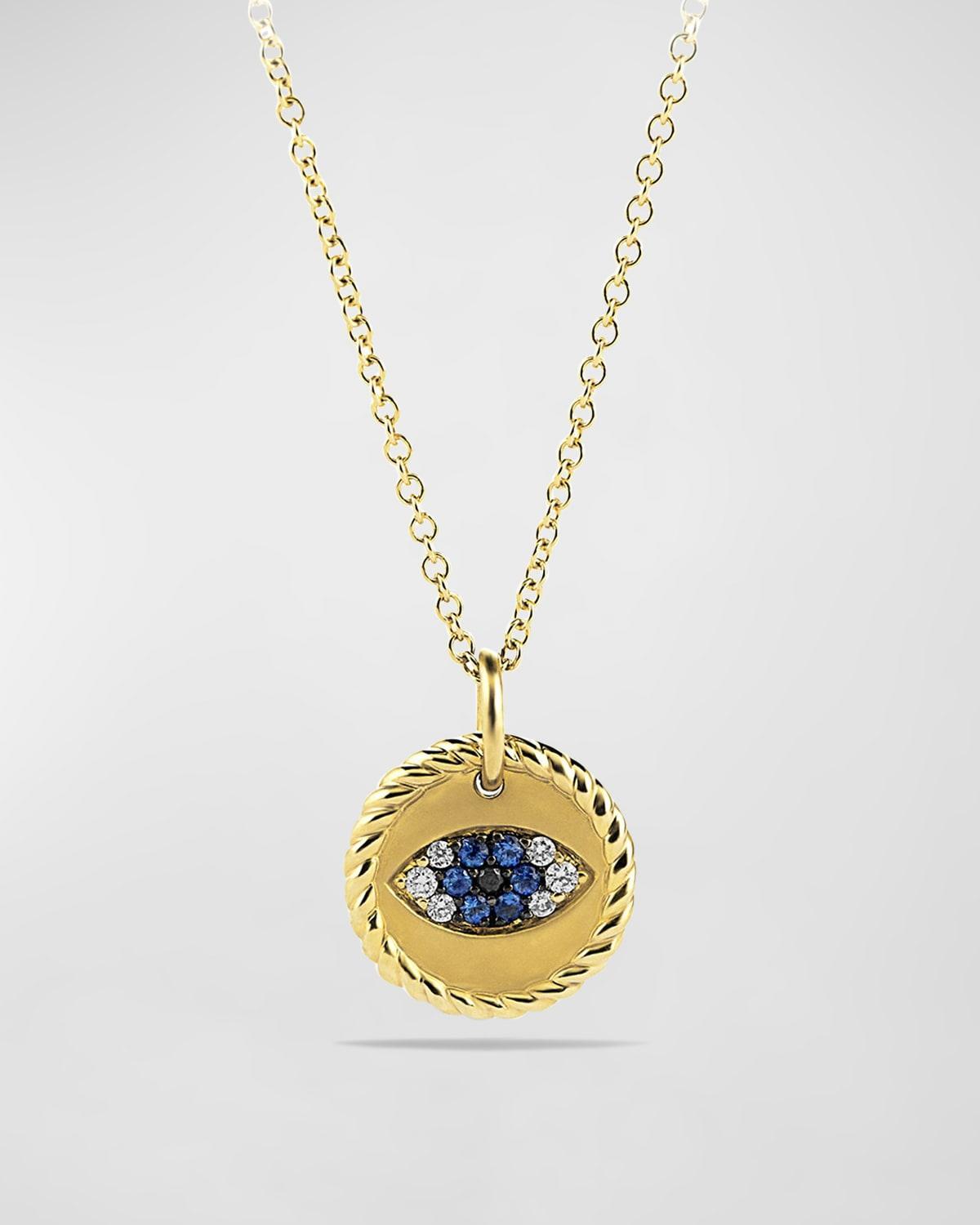 Womens Cable Collectibles Evil Eye Charm Necklace In 18K Yellow Gold With Diamonds Product Image