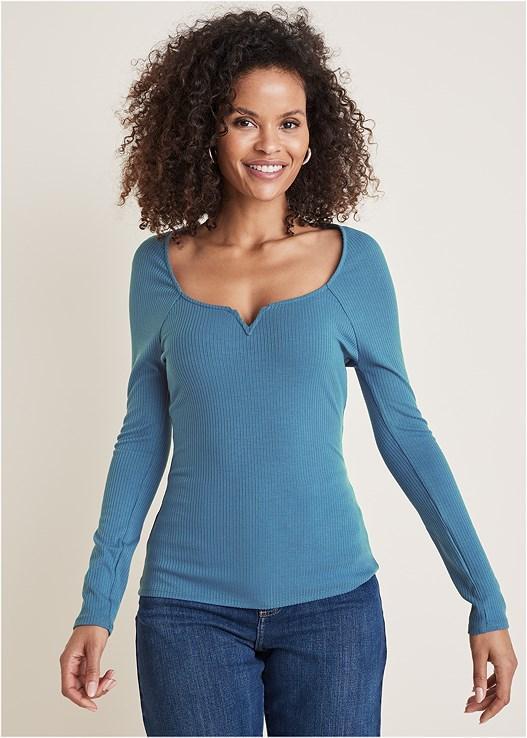 Ribbed Square Neck Top product image