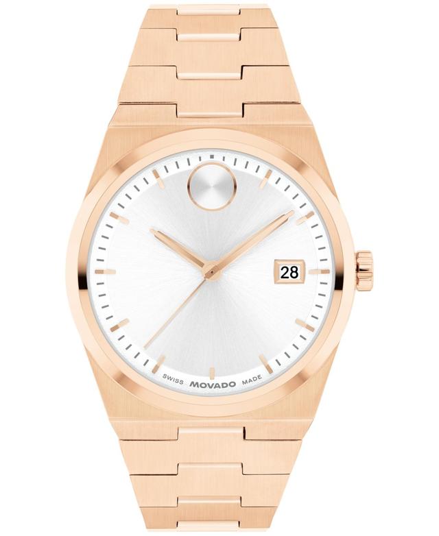 Movado Womens Bold Quest Swiss Quartz Ionic Plated Rose Gold Steel Watch 35mm - Rose-Gold Product Image