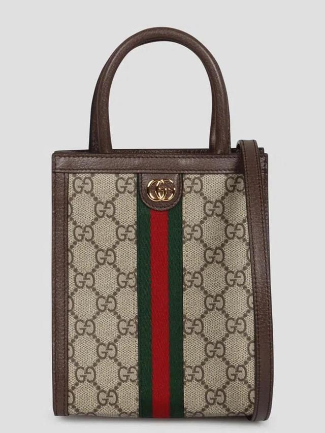 GUCCI Super Mini Ophidia Gg Canvas Bag In Brown Product Image