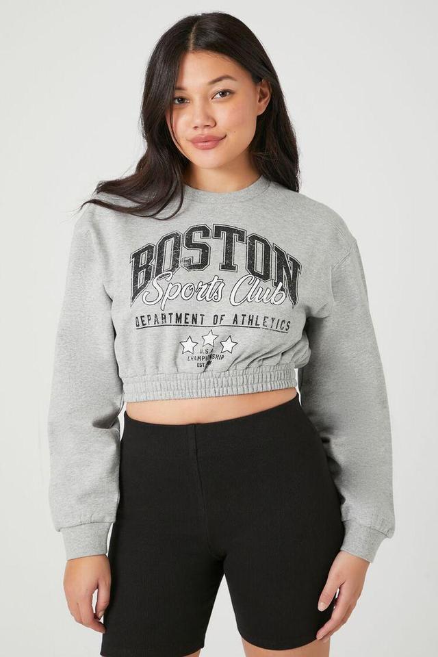 Cropped Boston Sports Club Pullover | Forever 21 Product Image