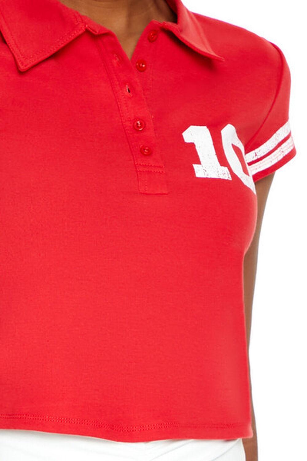 Varsity-Striped 10 Polo Shirt | Forever 21 Product Image