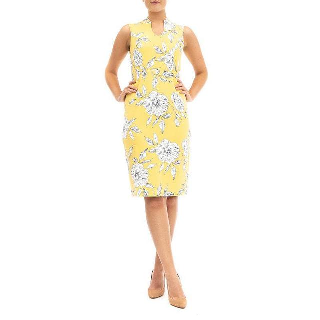 Womens Nina Leonard U-Neck Midi Sheath Dress Product Image