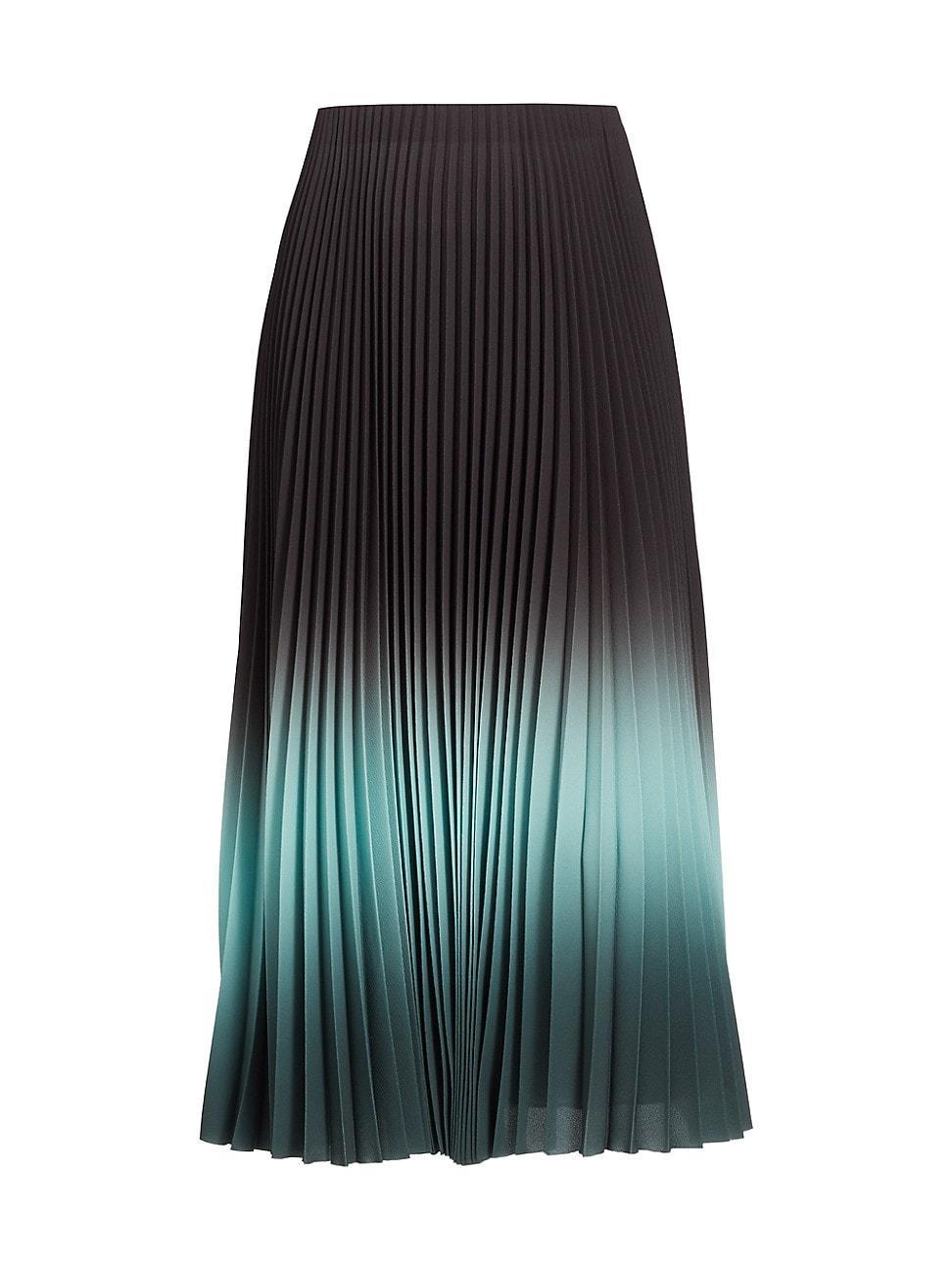 Dip Dye Marocaine Pleated Crepe Midi Skirt Product Image