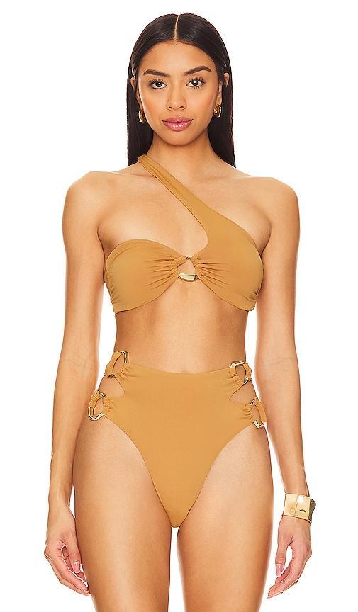 ASYMMETRISCHES BIKINI-OBERTEIL MIT RING Product Image