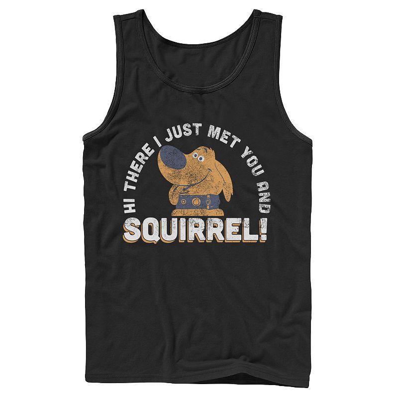 Mens Disney / Pixar UP Dug Just Met and SQUIRREL! Tank Black Product Image