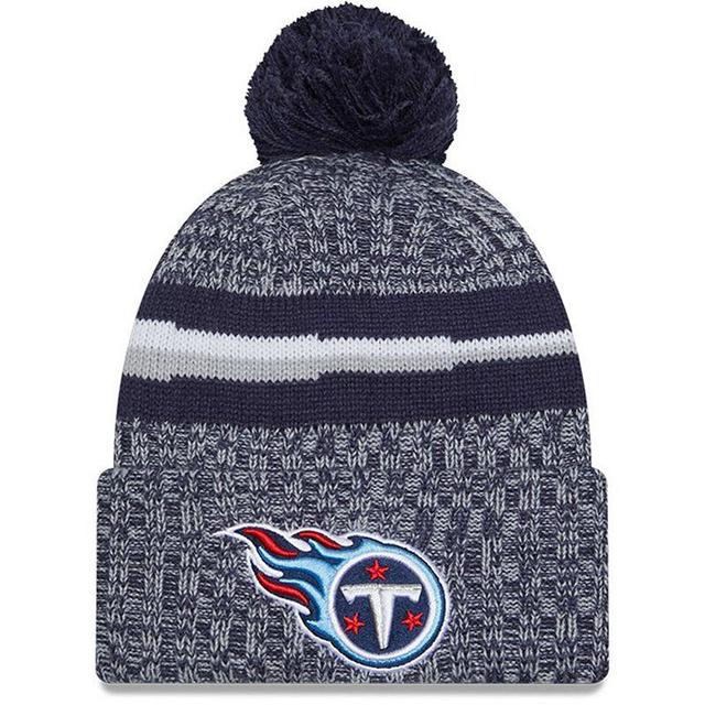 Mens New Era Tennessee Titans 2023 Sideline Cuffed Knit Hat With Pom, Blue Product Image